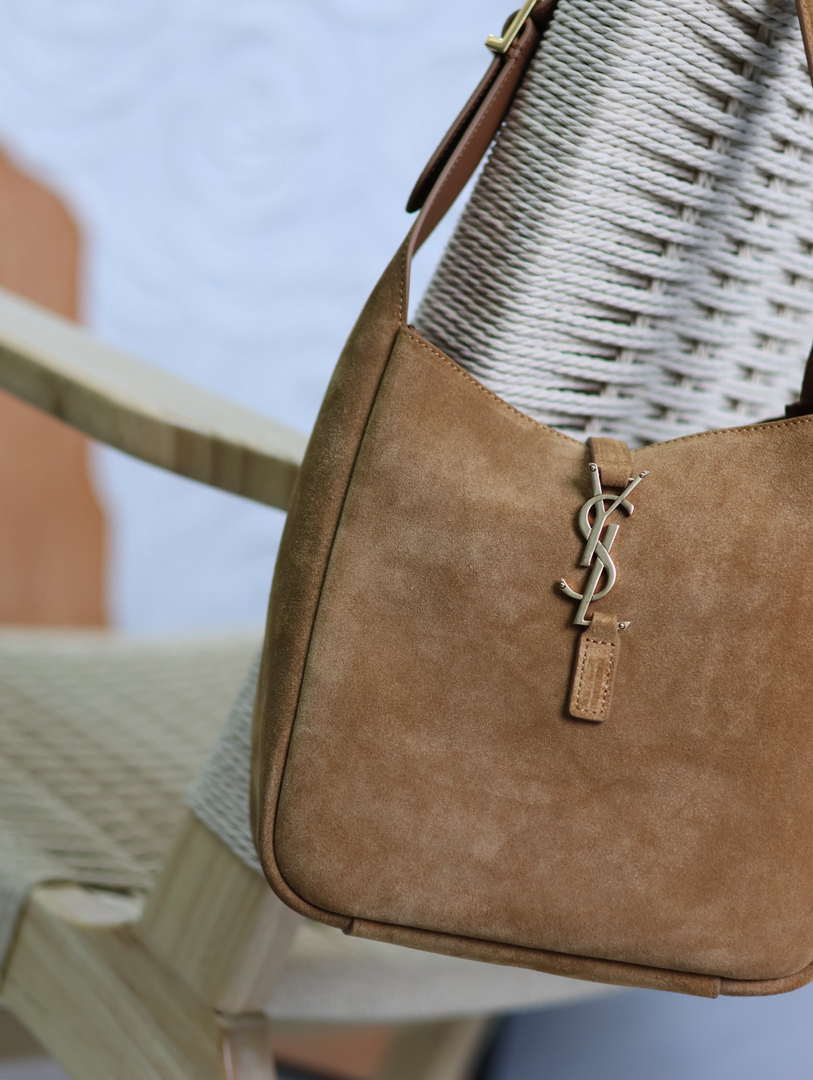 YSL 713938 LE 5 A 7 Supple Small In Suede Brown - Default Title - View 6