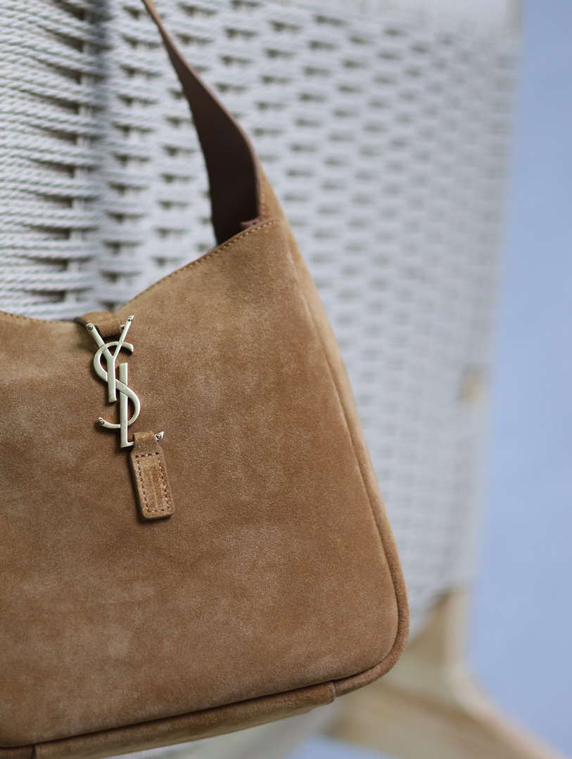 YSL 713938 LE 5 A 7 Supple Small In Suede Brown