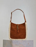 YSL 713938 LE 5 A 7 Supple Small In Suede Brown Shearing?