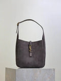 YSL 713938 LE 5 A 7 Supple Small In Suede Gray