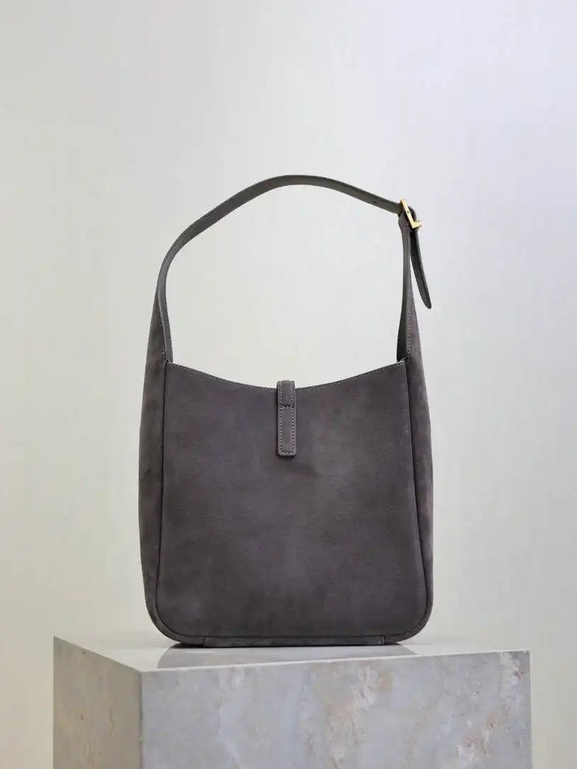 YSL 713938 LE 5 A 7 Supple Small In Suede Gray