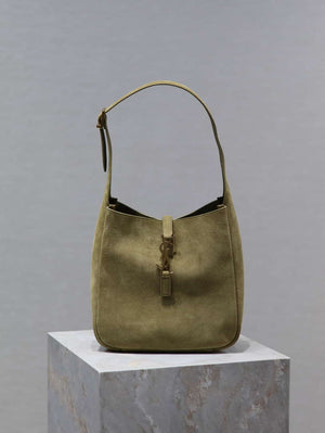 YSL 713938 LE 5 A 7 Supple Small In Suede Green - Default Title - View 9