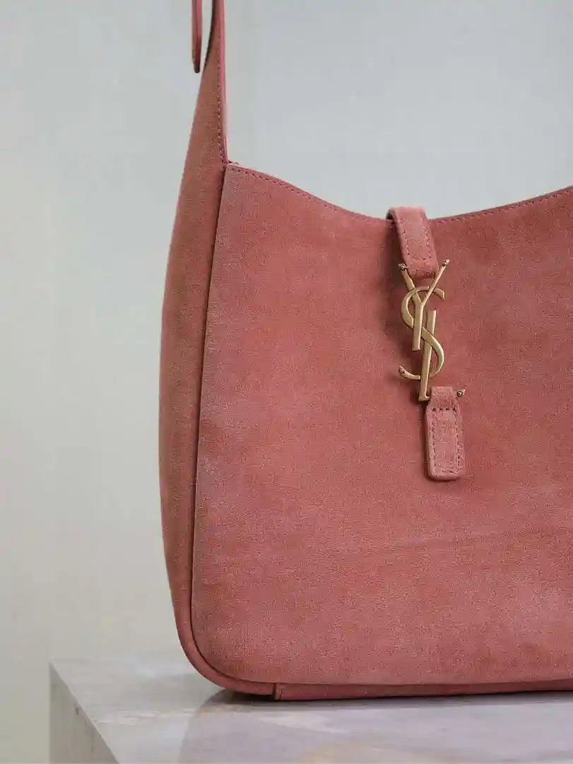 YSL 713938 LE 5 A 7 Supple Small In Suede Pink
