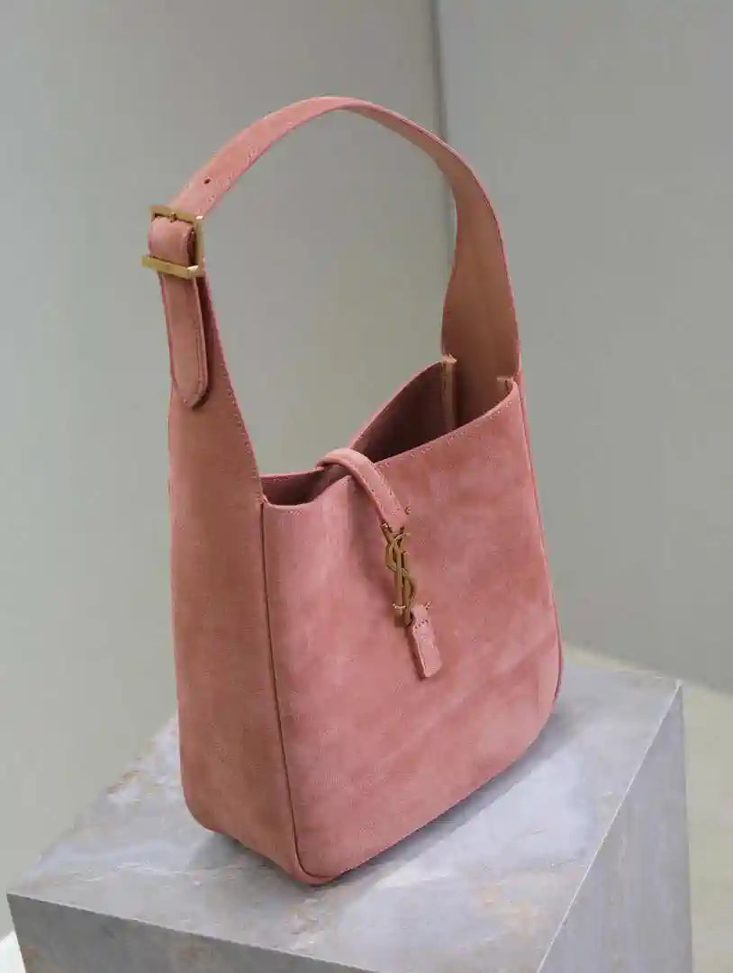 YSL 713938 LE 5 A 7 Supple Small In Suede Pink