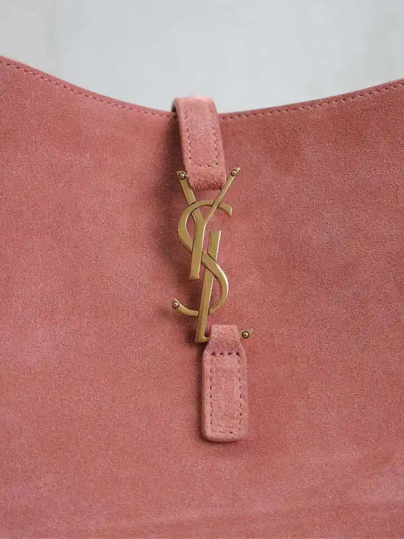 YSL 713938 LE 5 A 7 Supple Small In Suede Pink