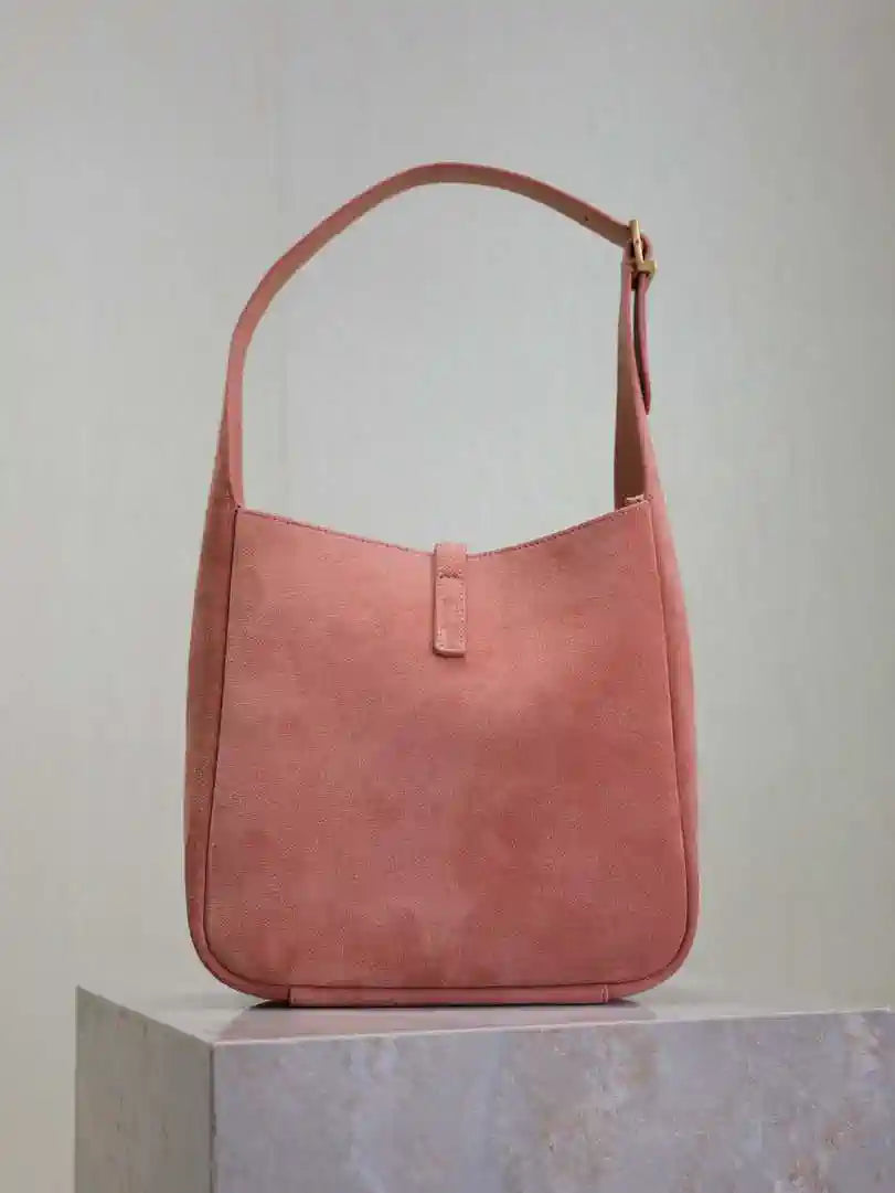 YSL 713938 LE 5 A 7 Supple Small In Suede Pink