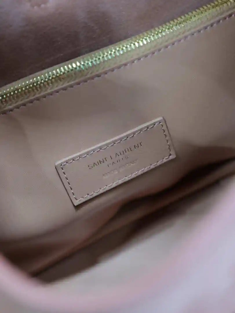 YSL 713938 LE 5 A 7 Supple Small In Suede Pink