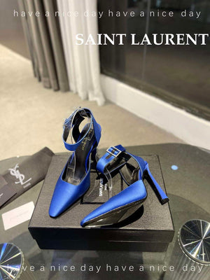 YSL 7176081 Fanny Slingback Pumps In Crepe Satin Y67320 - US 4=Euro 35 - View 3