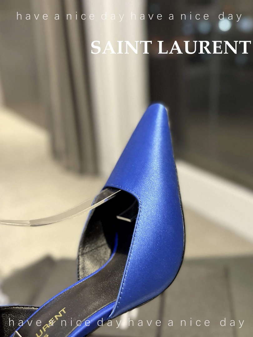 YSL 7176081 Fanny Slingback Pumps In Crepe Satin Y67320