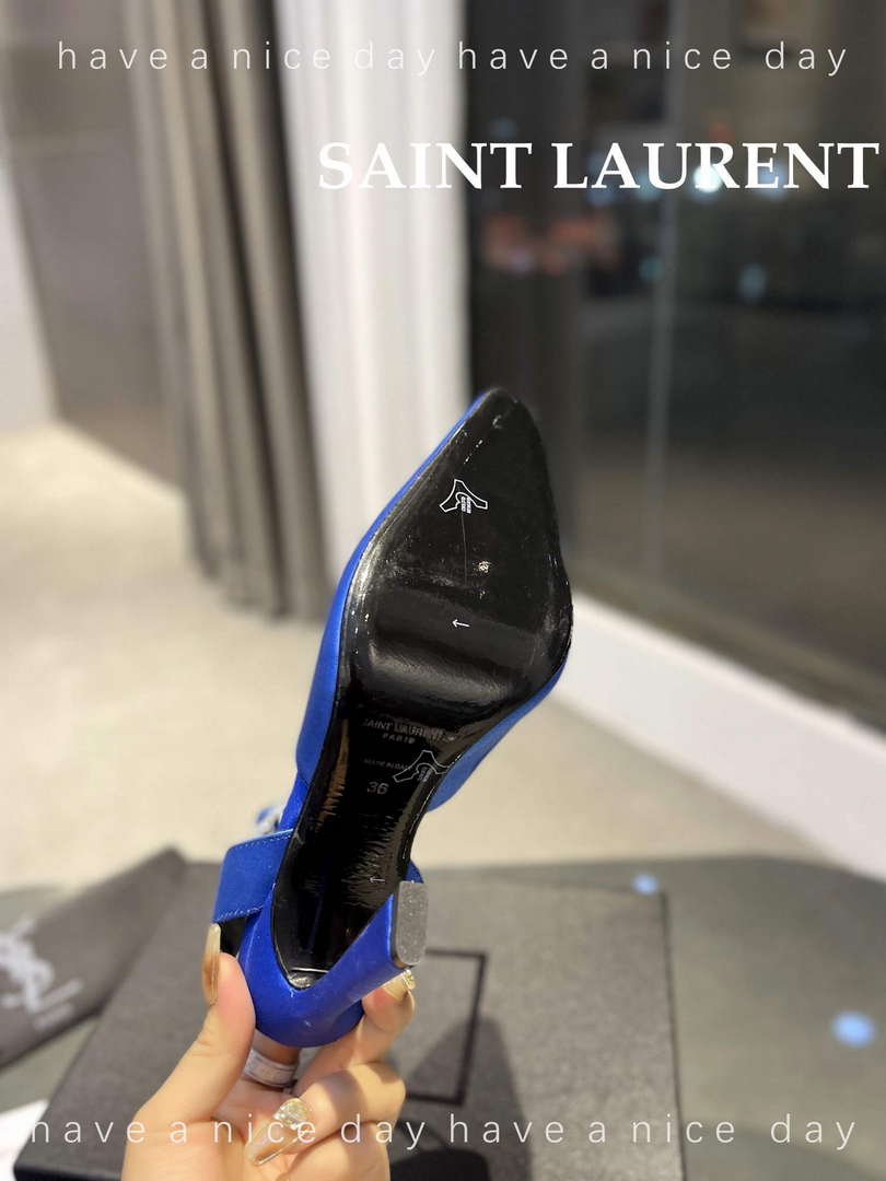 YSL 7176081 Fanny Slingback Pumps In Crepe Satin Y67320