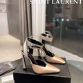 YSL 7176081 Fanny Slingback Pumps In Crepe Satin Y67321 - US 4=Euro 35 - View 1