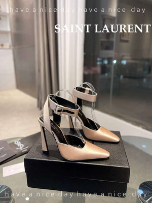 YSL 7176081 Fanny Slingback Pumps In Crepe Satin Y67321 - US 4=Euro 35 - View 1