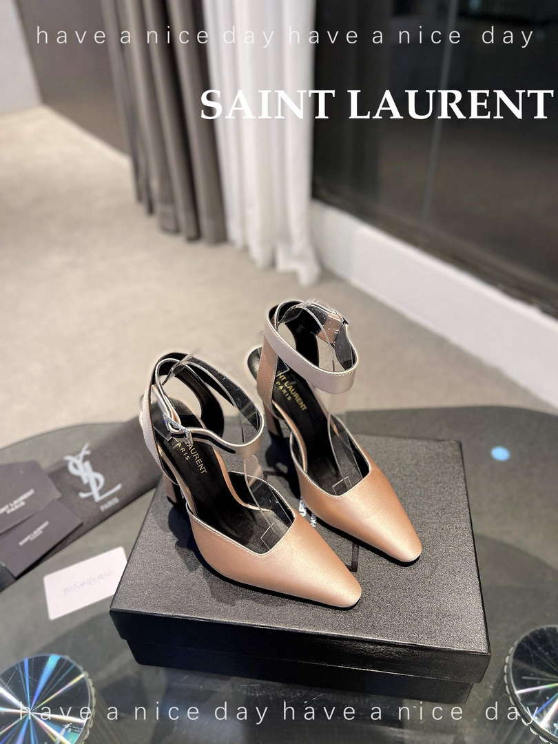 YSL 7176081 Fanny Slingback Pumps In Crepe Satin Y67321