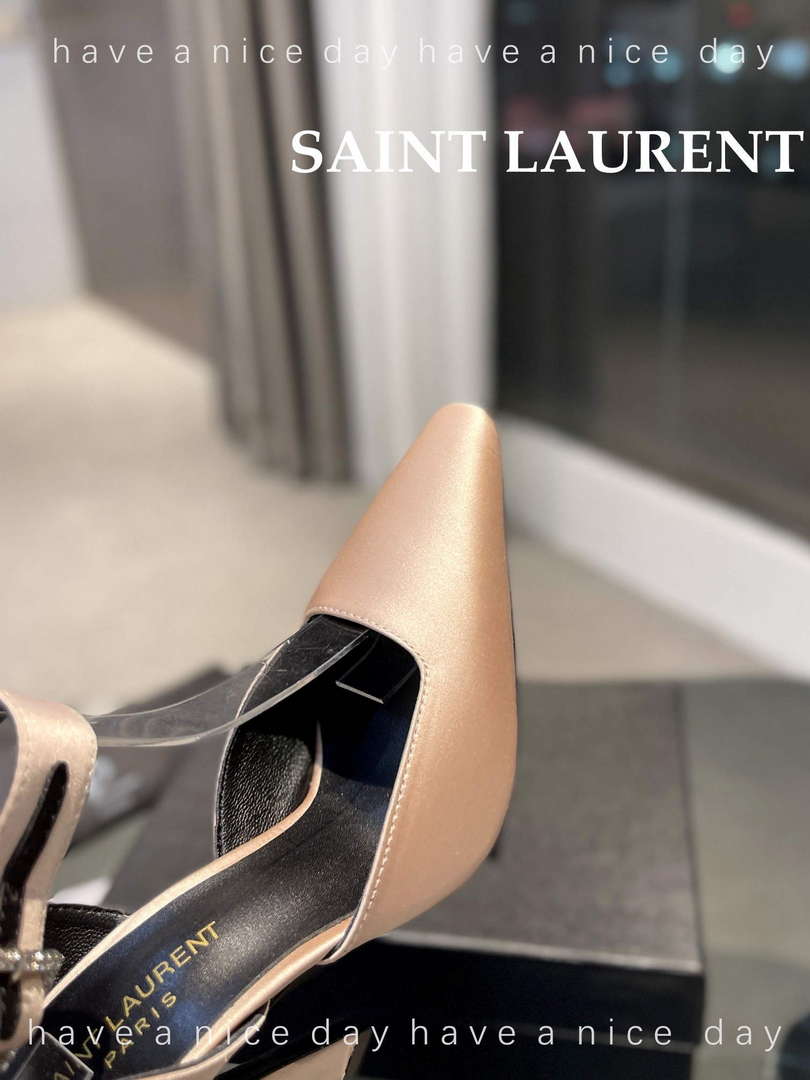 YSL 7176081 Fanny Slingback Pumps In Crepe Satin Y67321