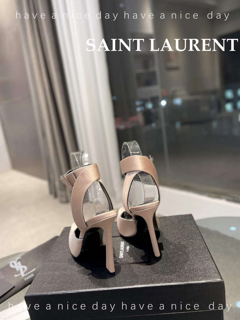YSL 7176081 Fanny Slingback Pumps In Crepe Satin Y67321