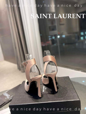 YSL 7176081 Fanny Slingback Pumps In Crepe Satin Y67321 - US 4=Euro 35 - View 9