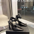 YSL 7176081 Fanny Slingback Pumps In Crepe Satin Y67322 - US 4=Euro 35 - View 1