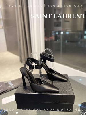 YSL 7176081 Fanny Slingback Pumps In Crepe Satin Y67322 - US 4=Euro 35 - View 1