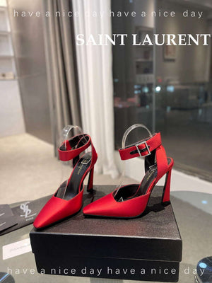 YSL 7176081 Fanny Slingback Pumps In Crepe Satin Y67323 - US 4=Euro 35 - View 6