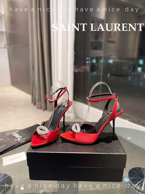 YSL 7176081 Fanny Slingback Pumps In Crepe Satin Y67324 - US 4=Euro 35 - View 6