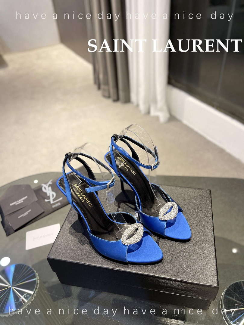 YSL 7176081 Fanny Slingback Pumps In Crepe Satin Y67325 - US 4=Euro 35 - View 1