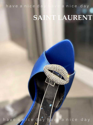 YSL 7176081 Fanny Slingback Pumps In Crepe Satin Y67325 - US 4=Euro 35 - View 7