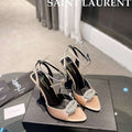 YSL 7176081 Fanny Slingback Pumps In Crepe Satin Y67326 - US 4=Euro 35 - View 1