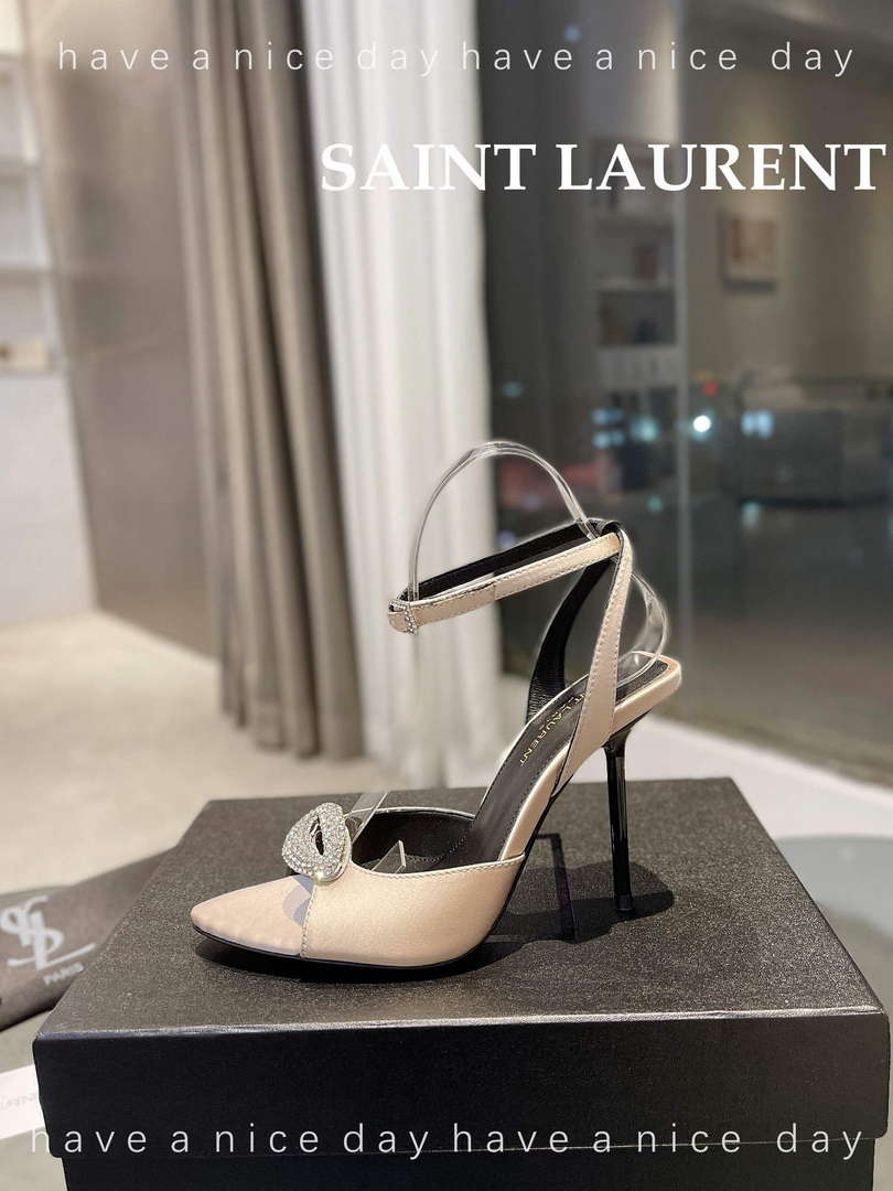 YSL 7176081 Fanny Slingback Pumps In Crepe Satin Y67326