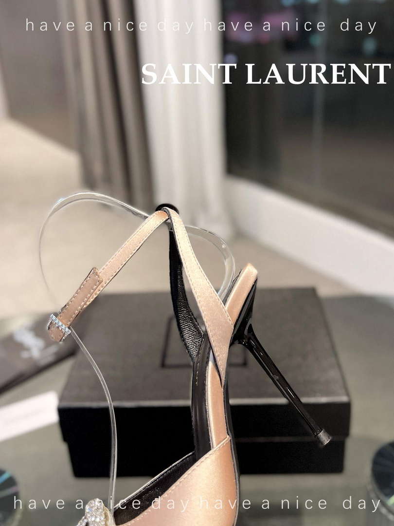 YSL 7176081 Fanny Slingback Pumps In Crepe Satin Y67326