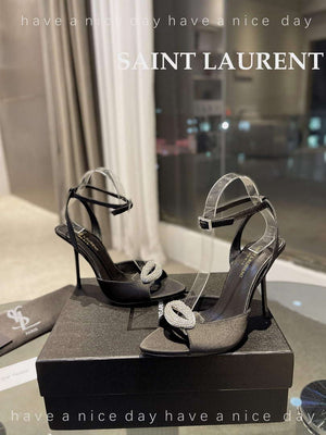 YSL 7176081 Fanny Slingback Pumps In Crepe Satin Y67327 - US 4=Euro 35 - View 3