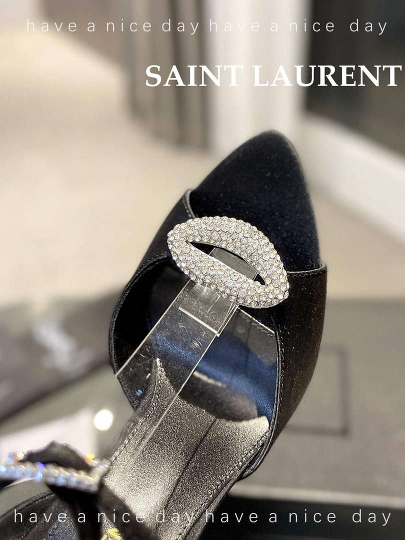 YSL 7176081 Fanny Slingback Pumps In Crepe Satin Y67327