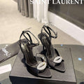 YSL 7176081 Fanny Slingback Pumps In Crepe Satin Y67327 - US 4=Euro 35 - View 1