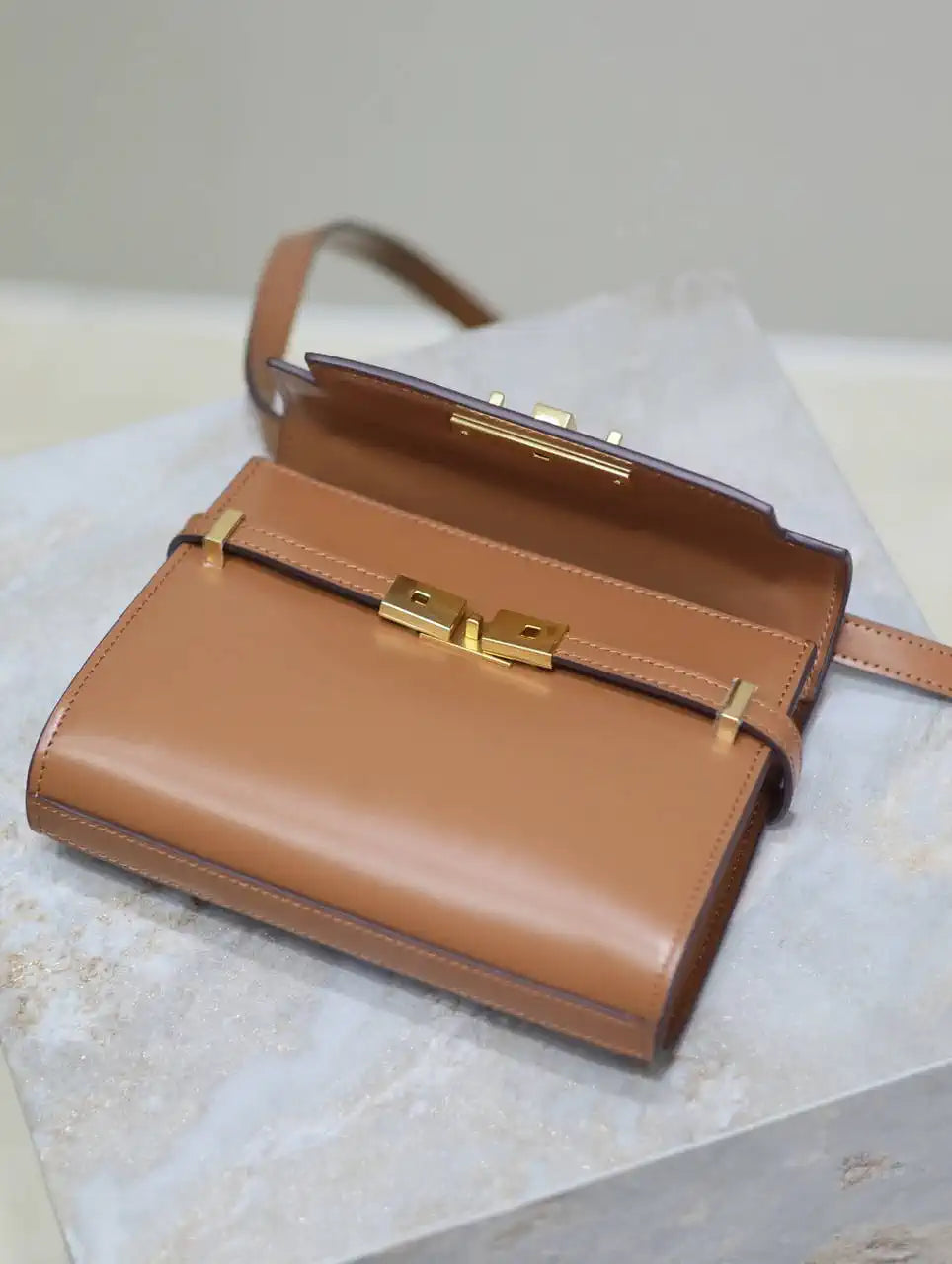 YSL 727766 MINI MANHATTAN IN box Saint Laurent Brown