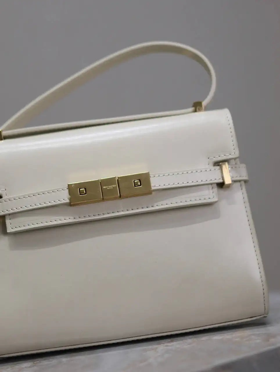 YSL 727766 MINI MANHATTAN IN box Saint Laurent White