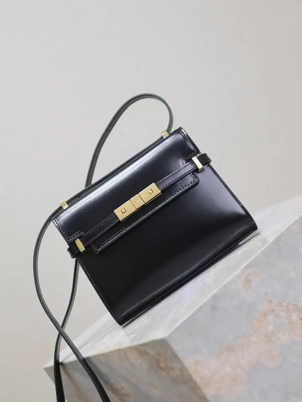 YSL 727766 MINI MANHATTAN IN box Saint Laurent Black