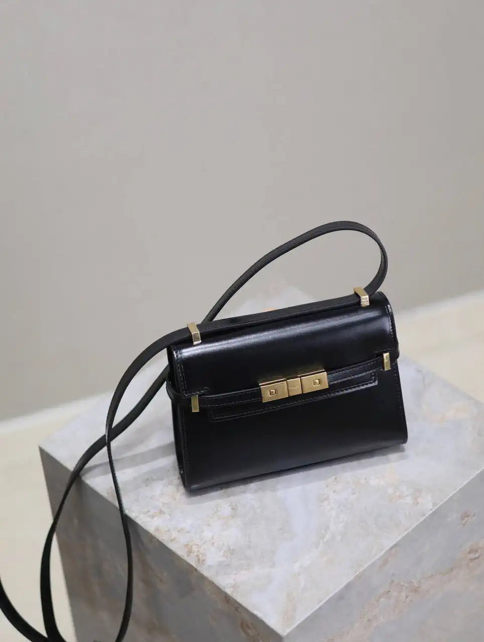 YSL 727766 MINI MANHATTAN IN box Saint Laurent Black