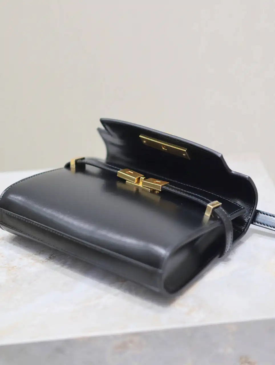 YSL 727766 MINI MANHATTAN IN box Saint Laurent Black