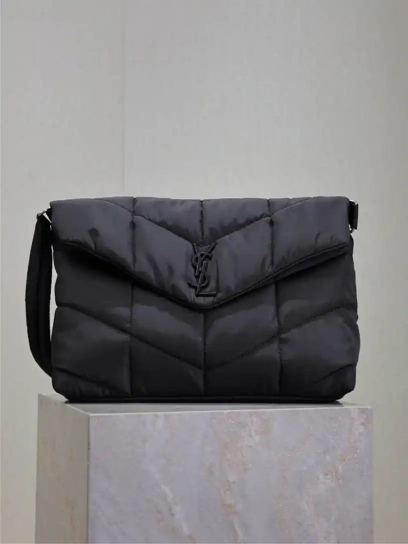 YSL 733630 Loulou puffer nylon Black Shoulder Bag