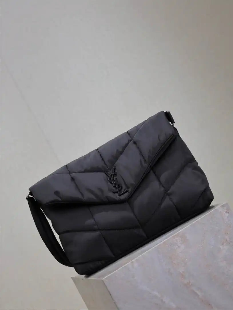 YSL 733630 Loulou puffer nylon Black Shoulder Bag