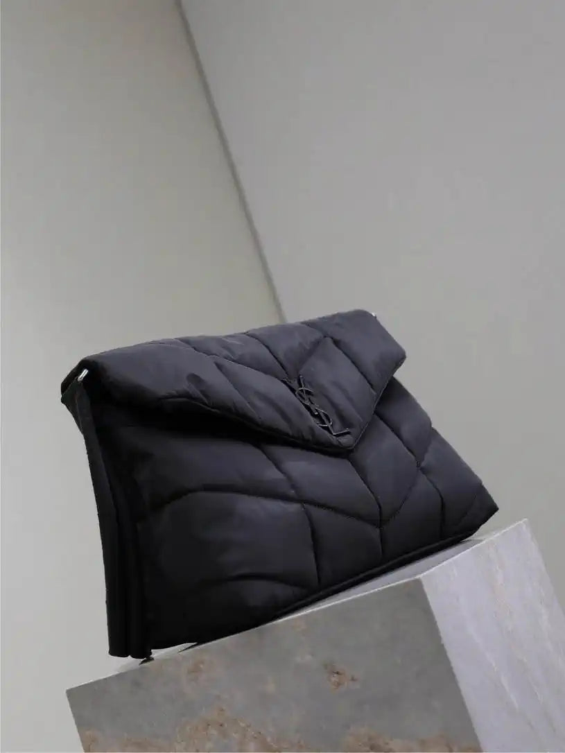 YSL 733630 Loulou puffer nylon Black Shoulder Bag