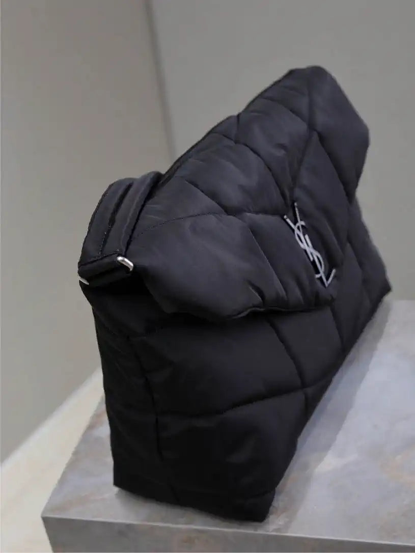 YSL 733630 Loulou puffer nylon Black Shoulder Bag