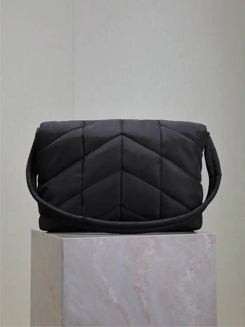 YSL 733630 Loulou puffer nylon Black Shoulder Bag
