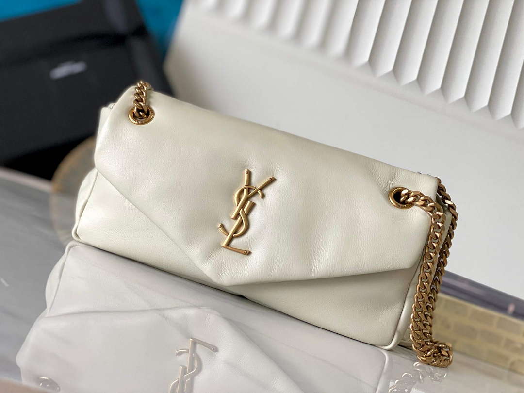YSL 734153 Calypso In Lambskin Chain Bag White - Default Title - View 1