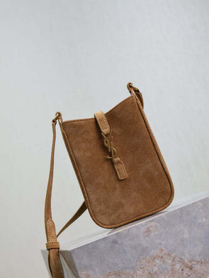 YSL 735214 LE 5A7 Supple Mini In Suede Brown - Default Title - View 2