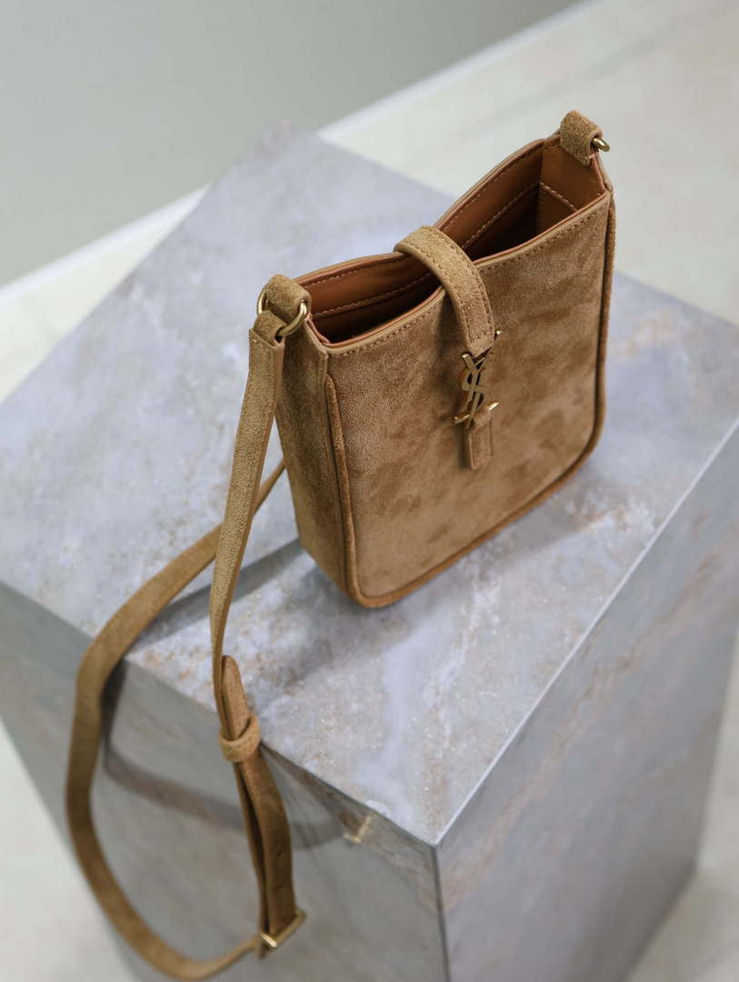 YSL 735214 LE 5A7 Supple Mini In Suede Brown - Default Title - View 4