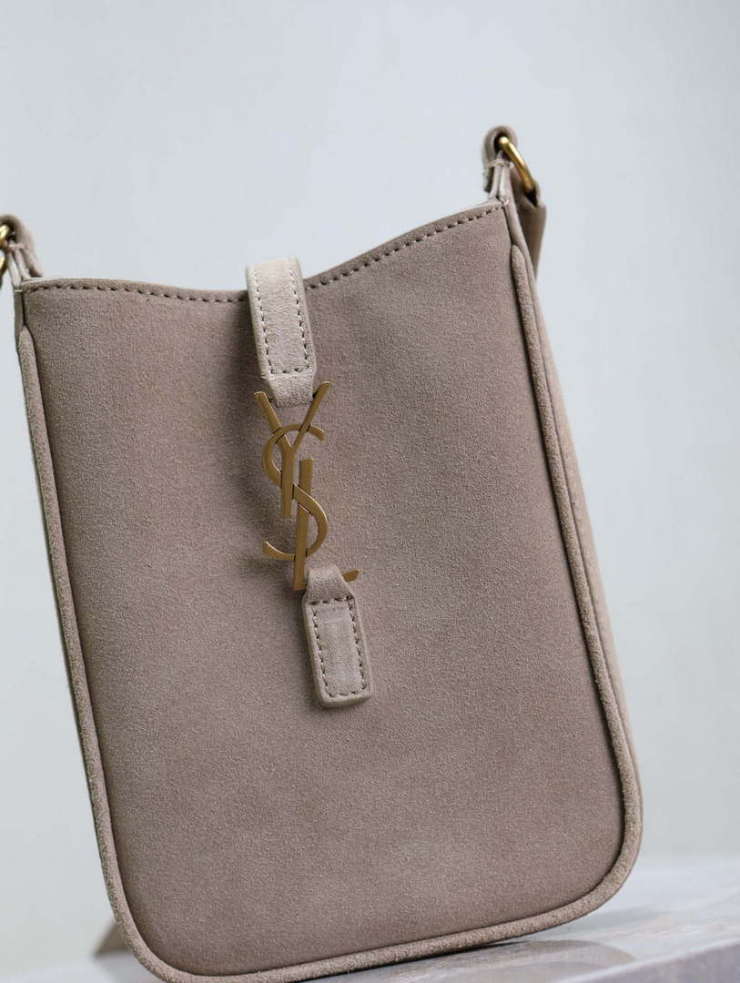 YSL 735214 LE 5A7 Supple Mini In Suede Gray