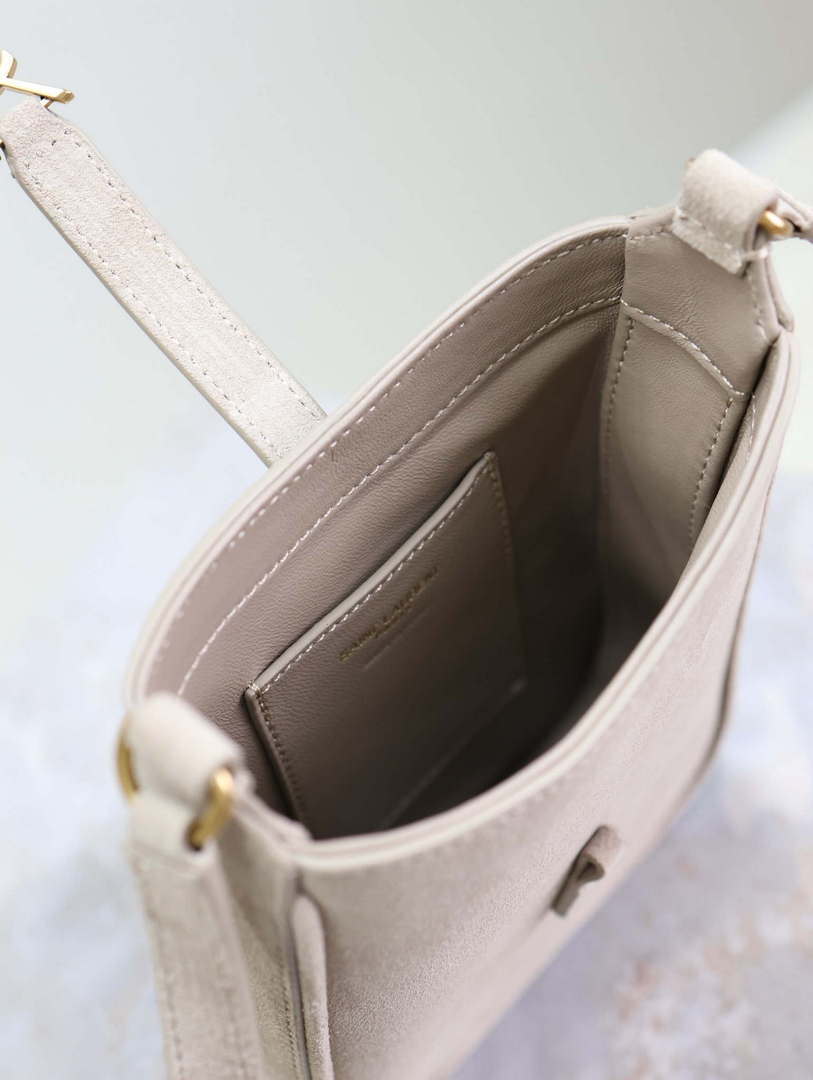 YSL 735214 LE 5A7 Supple Mini In Suede Gray