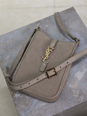 YSL 735214 LE 5A7 Supple Mini In Suede Gray - Default Title - View 7