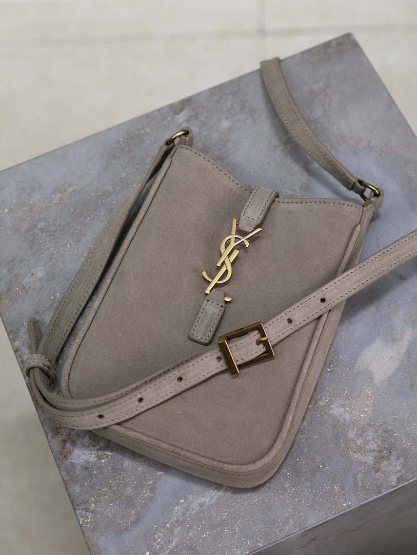 YSL 735214 LE 5A7 Supple Mini In Suede Gray