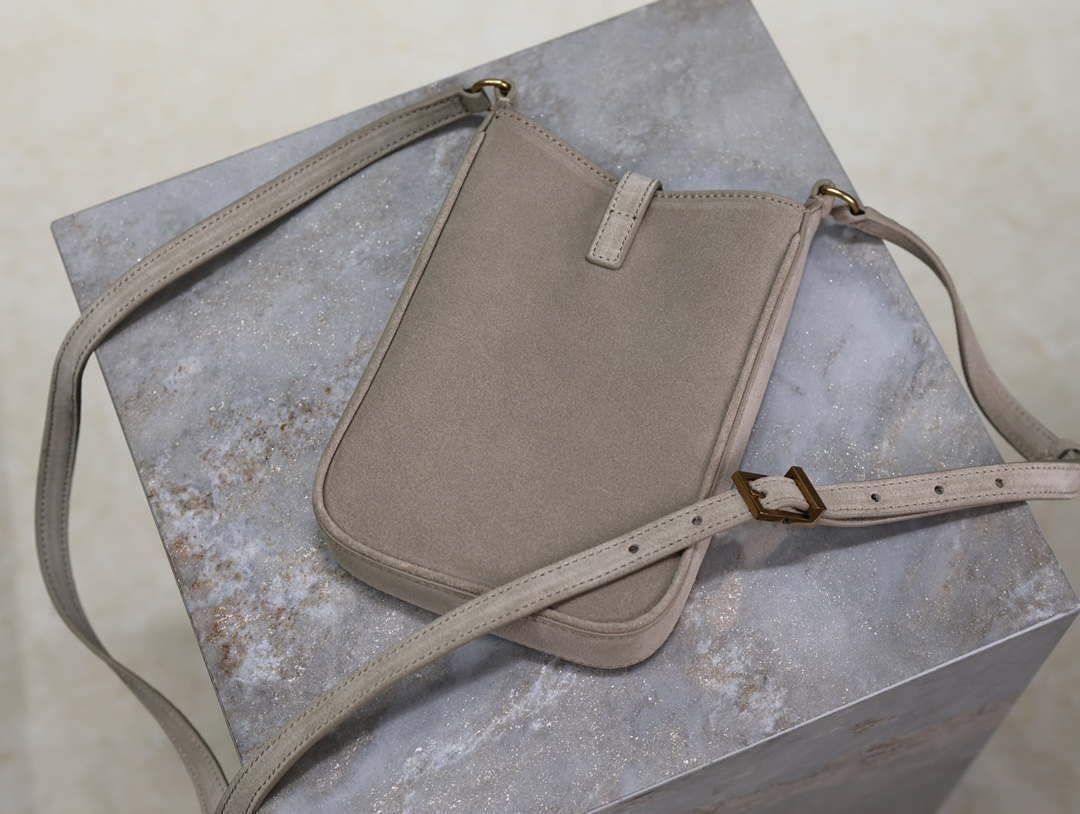 YSL 735214 LE 5A7 Supple Mini In Suede Gray